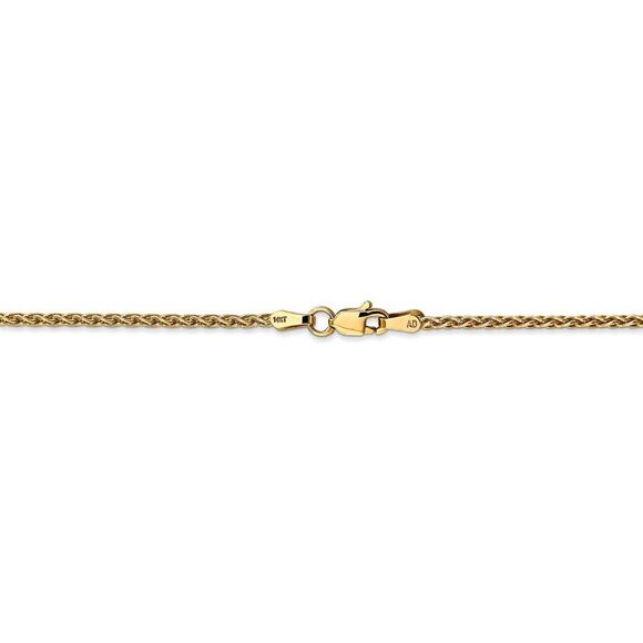 1.75mm, 14k Yellow Gold, Solid Parisian Wheat Chain Necklace, 30 Inch - Picture 4 of 8